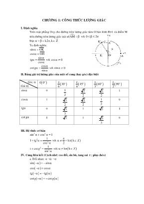 Đề cương ôn tập Hình học Lớp 10